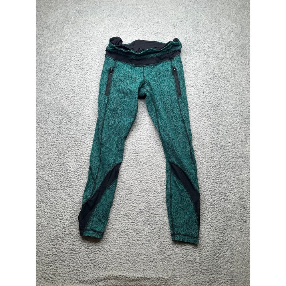 Lululemon Inspire Tight Il Power Luxtreme Spray Jacquard Hunter Green Sz 6